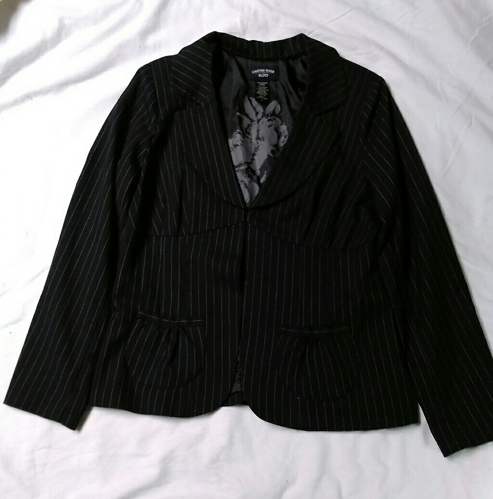 Black Pinstripe Blazer